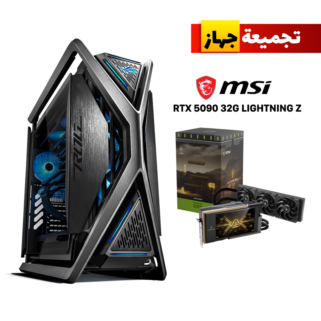 [NS033239] Gaming PC AMD Ryzen 9 9950X3D, MSI MEG X870E GodLike D5 Motherboard, 64GB DDR5 6000 RAM, 4TB NVMe Gen5 SSD, MSI RTX 5090 Lightning Z 32GB GDDR7 GPU, MSI MEG Ai1600T 1600W Titanium PSU, NZXT Kraken Elite L360, Hyperion GR701 Case, Windows 11 Pro (License)