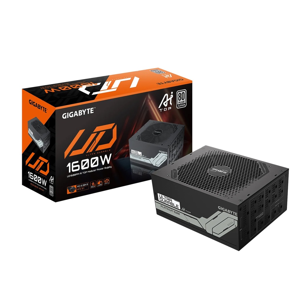 [NS033232] GigaByte UD1600PM PG5 80 PLUS Platinum Fully Modular ATX 12V v3.1 PCIe Gen 5.0 1600W Power Supply