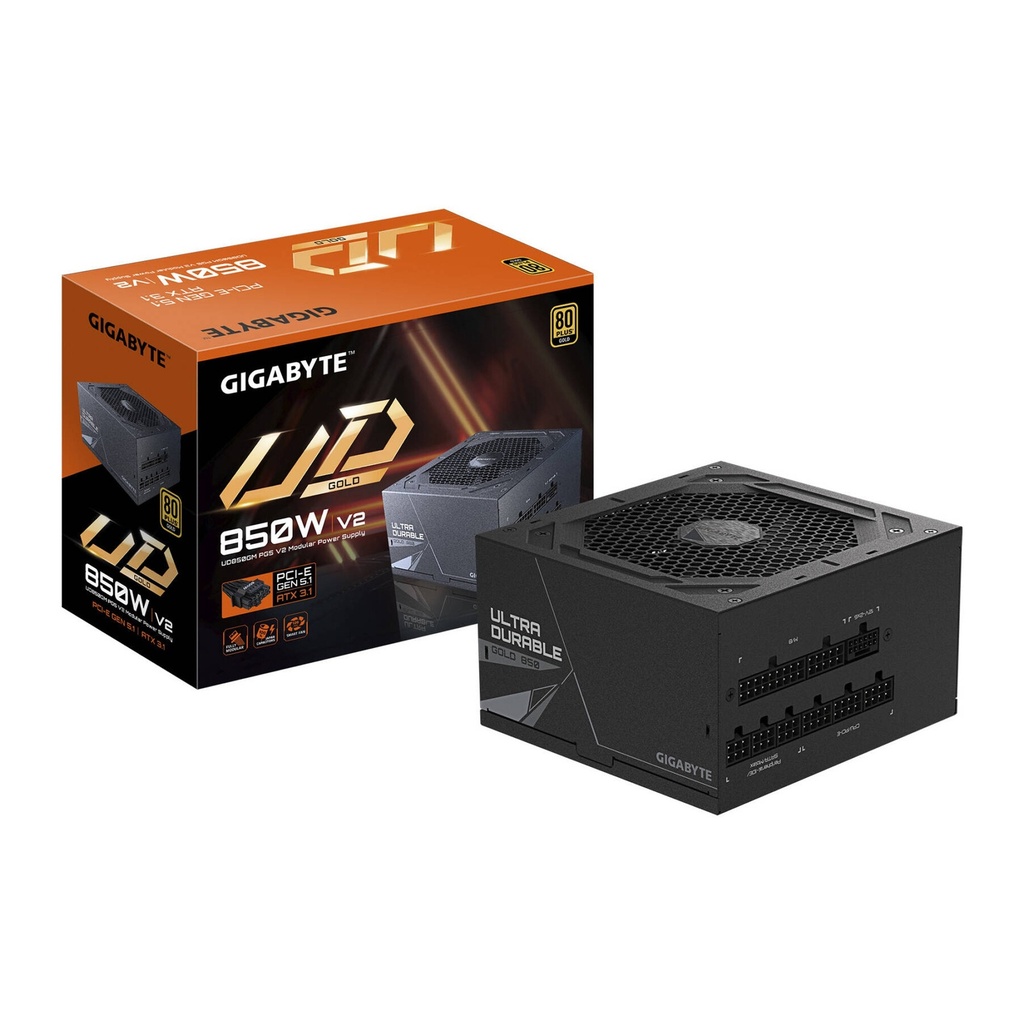 [NS033234] GigaByte UD850GM PG5 V2 80 PLUS Gold Fully Modular ATX 3.1 PCIe Gen 5.1 850W Power Supply