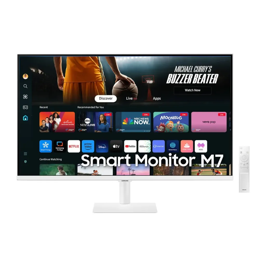 Samsung 4K UHD M70D LS32DM703UMXUE Smart Monitor - 32.0" 4K UHD / 4ms / HDMI / USB / Blutetooth v5.2 / White - Monitor