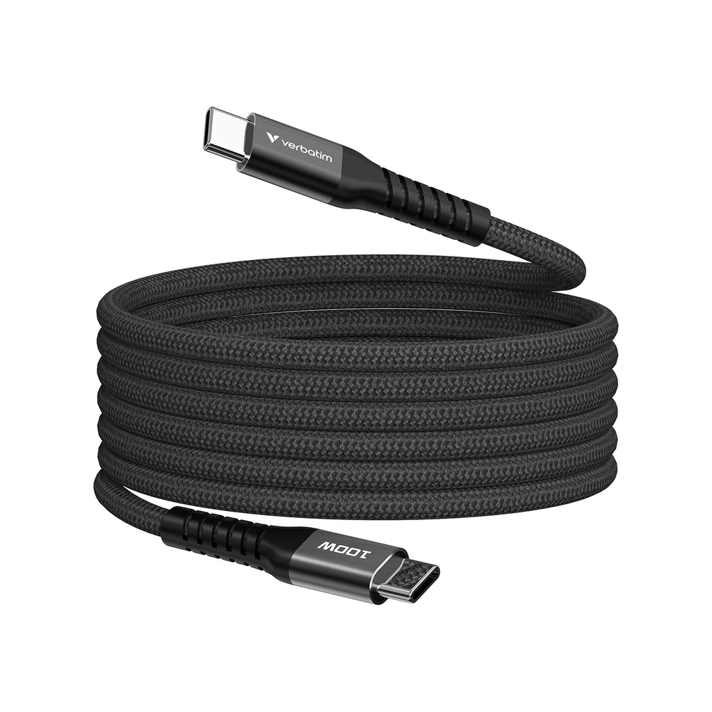 [NS029762] Verbatim Sync & Charge Magnetic Cable USB-C To USB-C 100W|480Mbps (120Cm) - Black