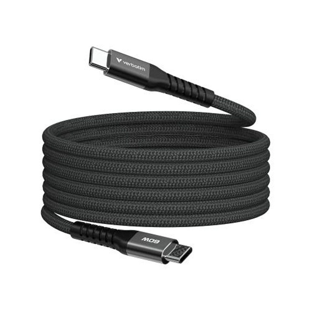 [NS029764] Verbatim Sync & Charge Magnetic Cable USB-C To USB-C 60W|480Mbps (120Cm) - Black