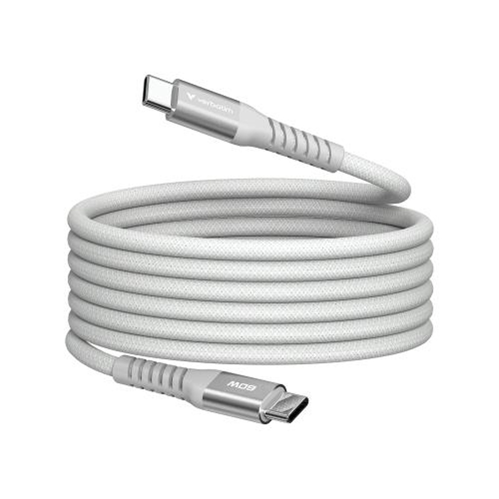[NS029765] Verbatim Sync & Charge Magnetic Cable USB-C To USB-C 60W|480Mbps (120Cm) - Grey