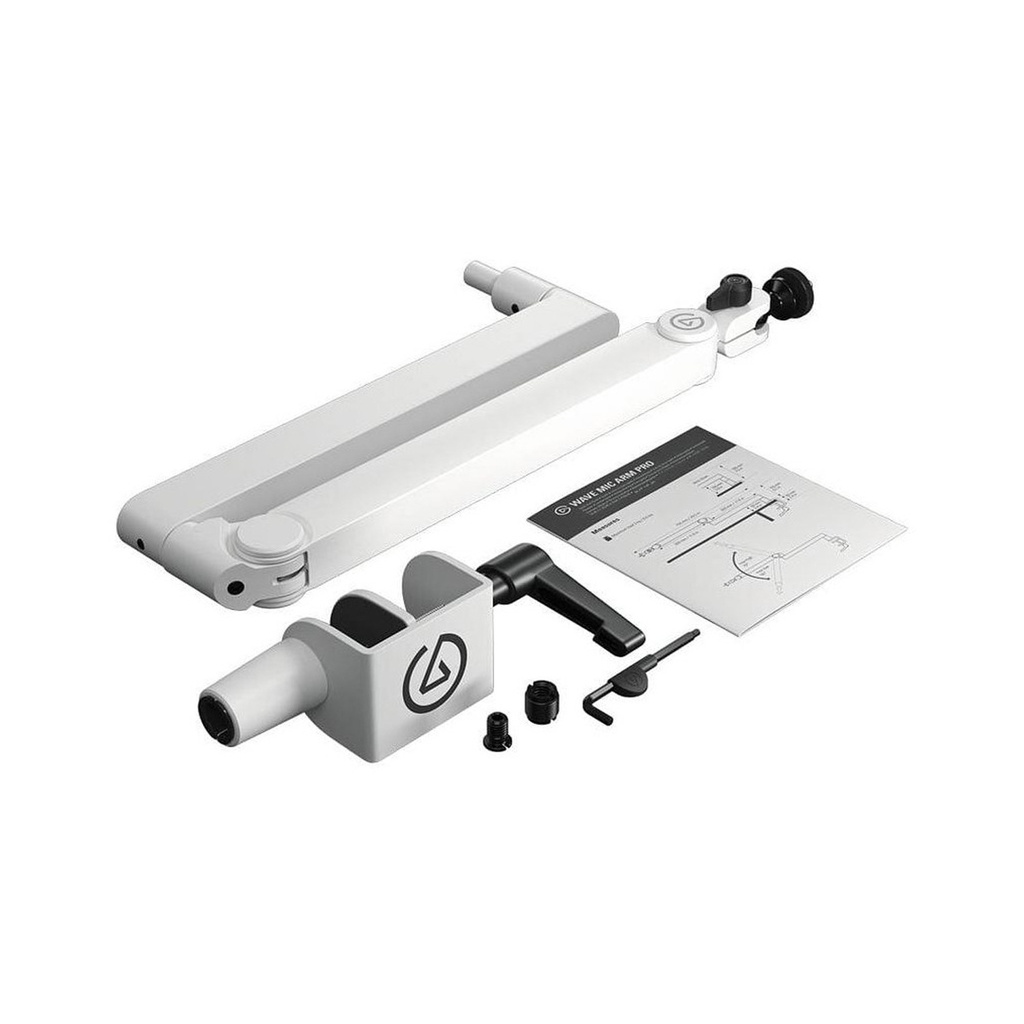 Elgato Wave Mic Arm Pro Adustable Gas Spring, Ball Head With 360 Rotation, Hidden Cable Channels - White
