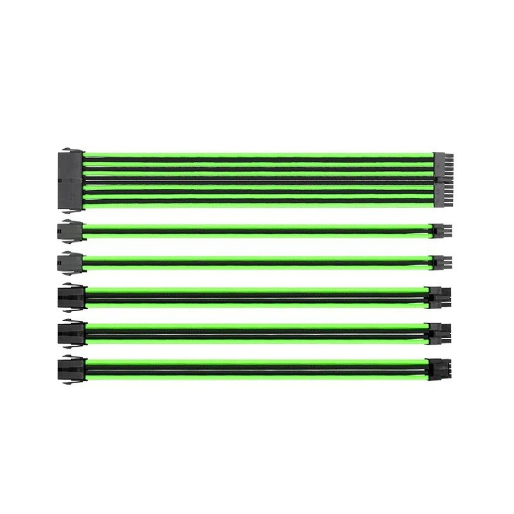 [NS011071] Thermaltake TtMod Sleeve Extension Power Supply Cable Kit - Green/Black