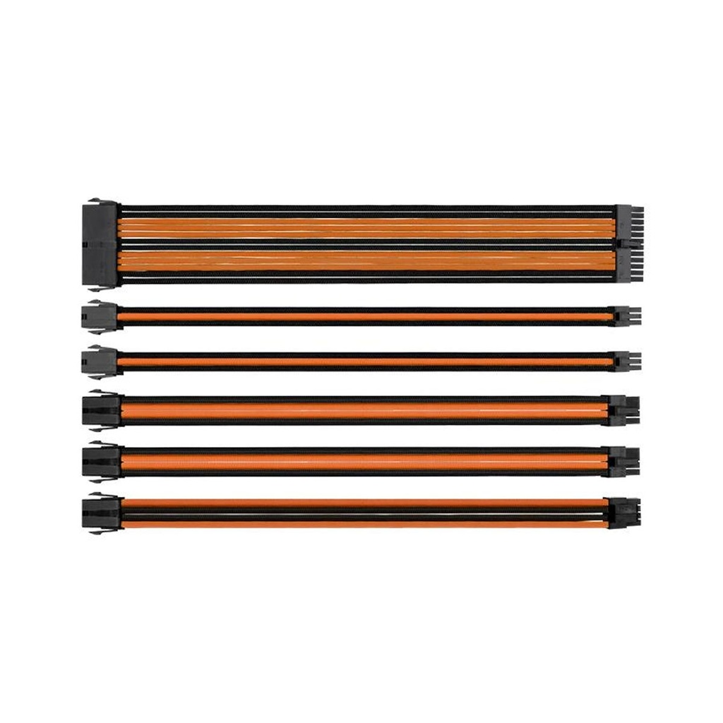 [NS011072] Thermaltake TtMod Sleeve Extension Power Supply Cable Kit - Orange/Black