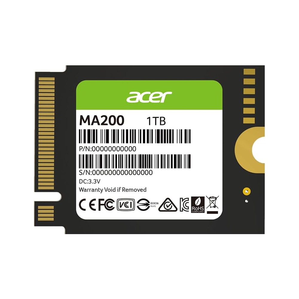 [NS031697] Acer MA200 1TB PCIe Gen4x4 M.2 NVMe SSD Upto 5200MB/s Read