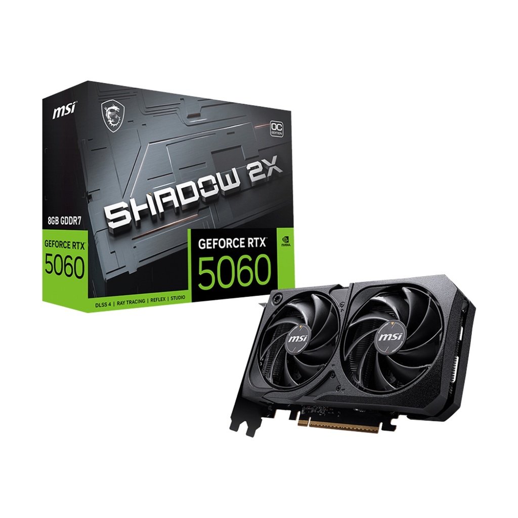 [NS029558] MSI Geforce RTX 5060 Shadow 2X OC Edition 8GB GDDR7 Graphic Card