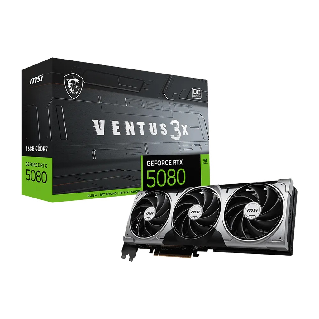 [NS033205] MSI Geforce RTX 5080 Ventus 3X OC Edition 16GB GDDR7 Graphic Card