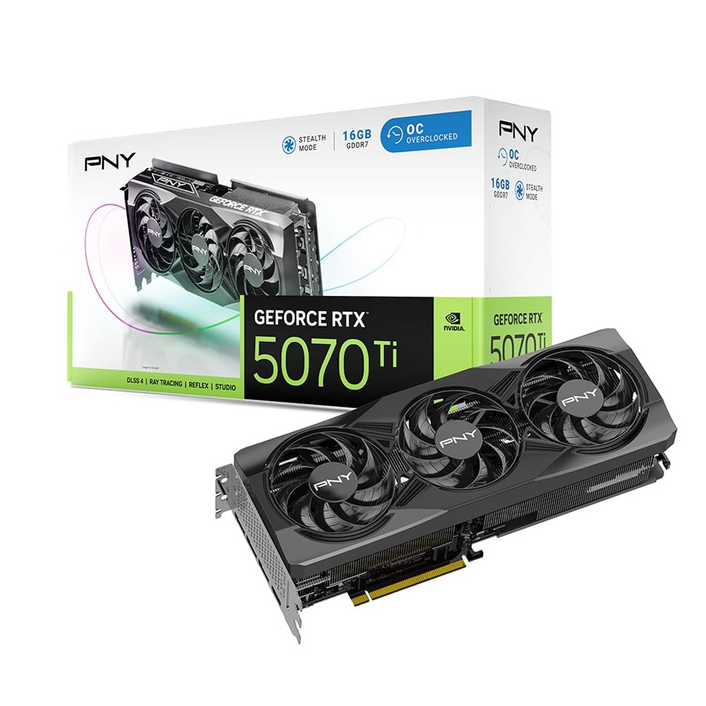[NS033267] PNY GeForce RTX 5070Ti Stealth Mode OC 16GB GDDR7 Graphic Card