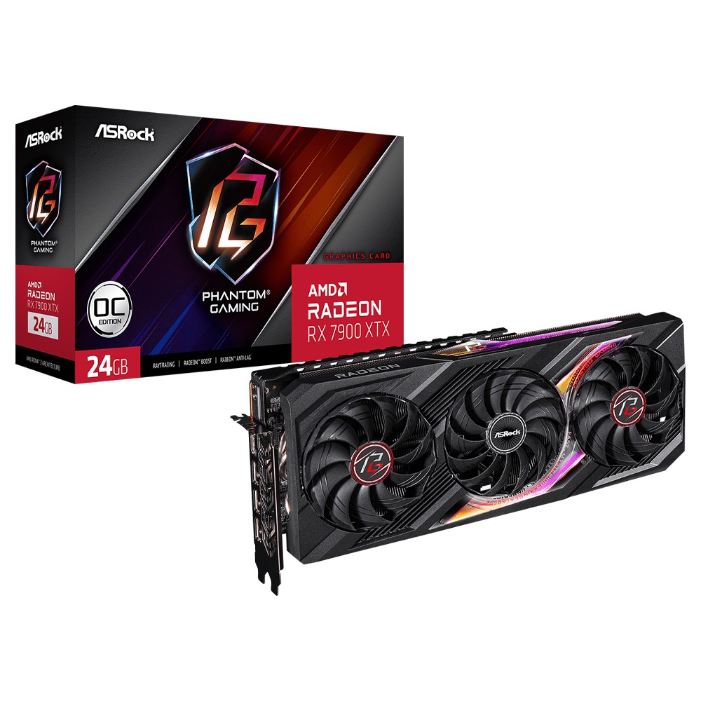 ASRock AMD Radeon RX 7900 XTX Phantom Gaming OC Edition 24GB GDDR6 Graphics Card