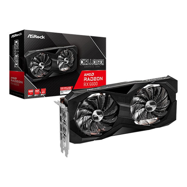 ASRock Radeon RX 6600 Challenger D 8GB DDR6 Graphics Card Radeon