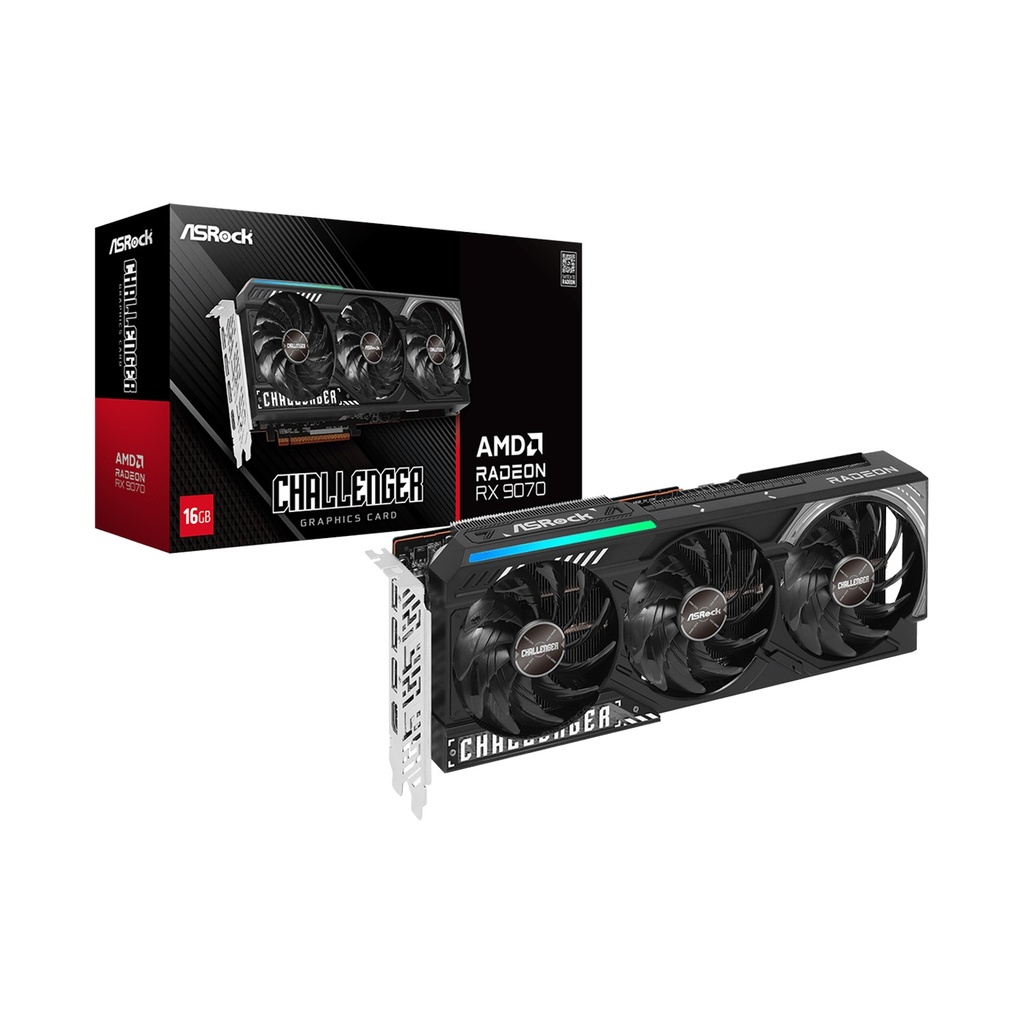 [NS029049] ASRock Radeon RX 9070 Challenger 16GB GDDR6 Graphics Card