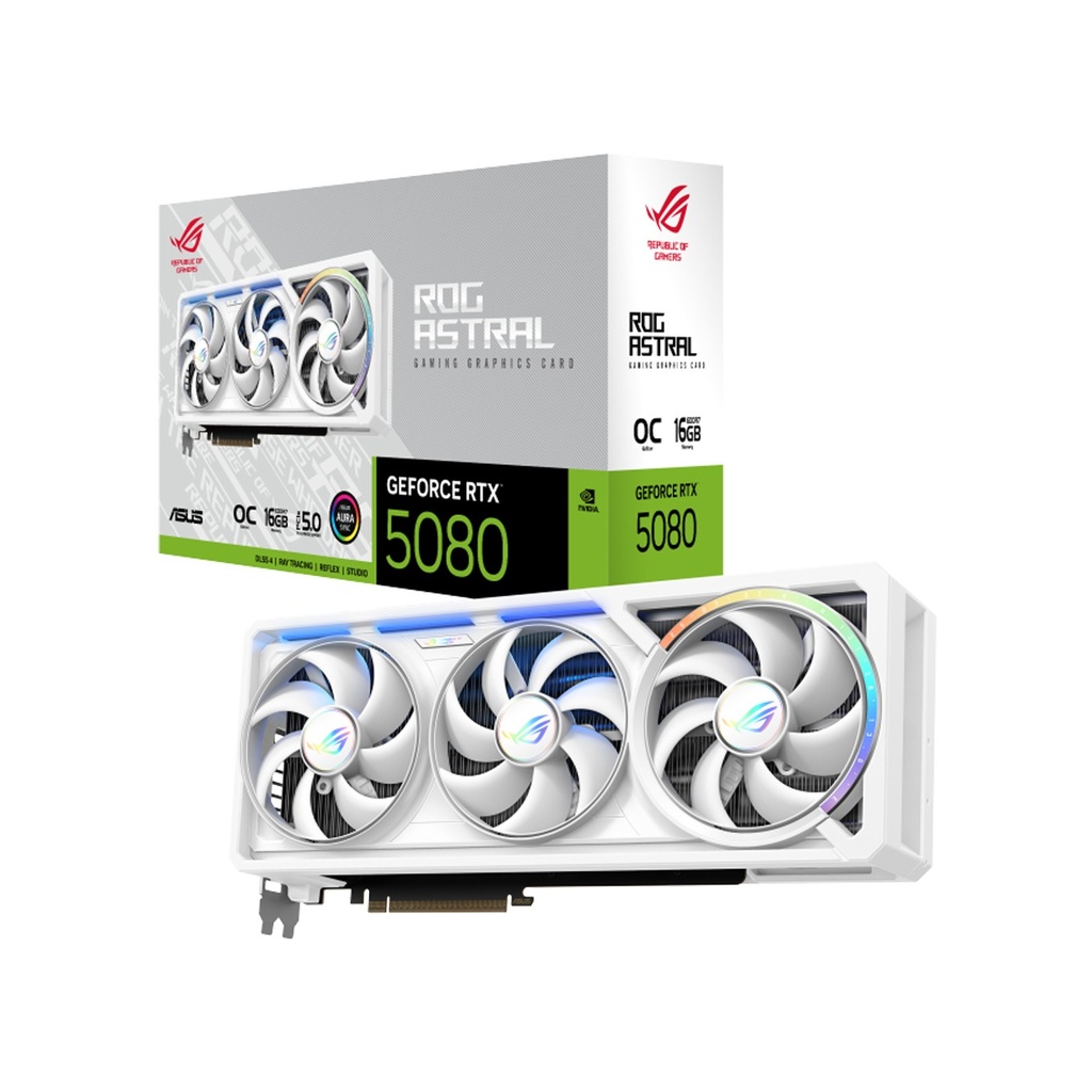 [NS031585] Asus Rog Astral GeForce RTX™ 5080 16GB GDDR7 OC Edition Graphic Card - White