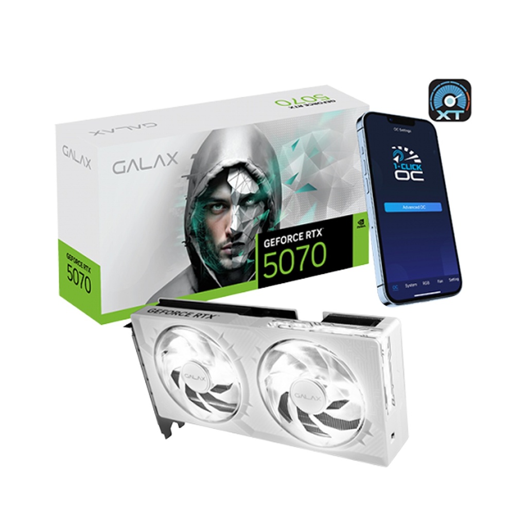 Galax Geforce RTX 5070 12GB 1-Click OC GDDR7 Dual Fan Graphic Card - White