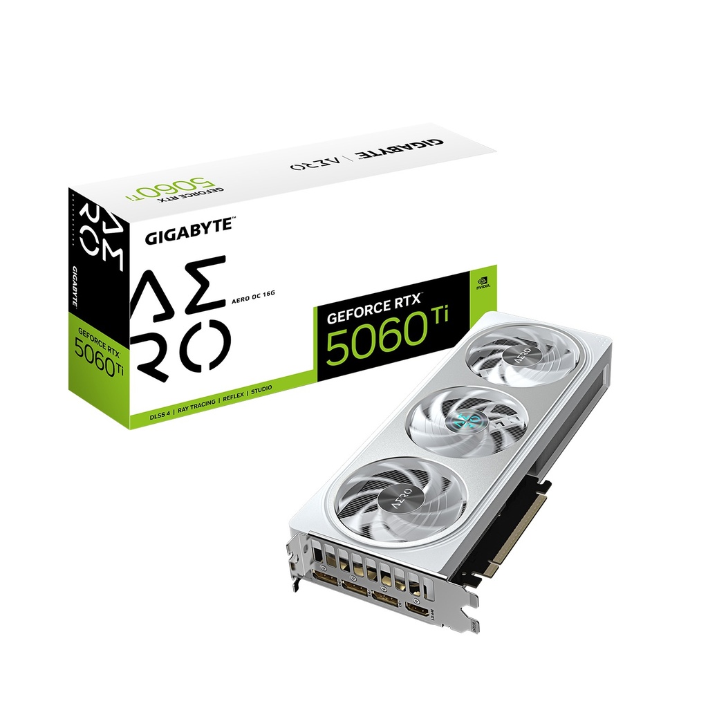 [NS028730] Gigabyte GeForce RTX 5060 Ti AERO OC 16GB GDDR7 Graphics Card - White