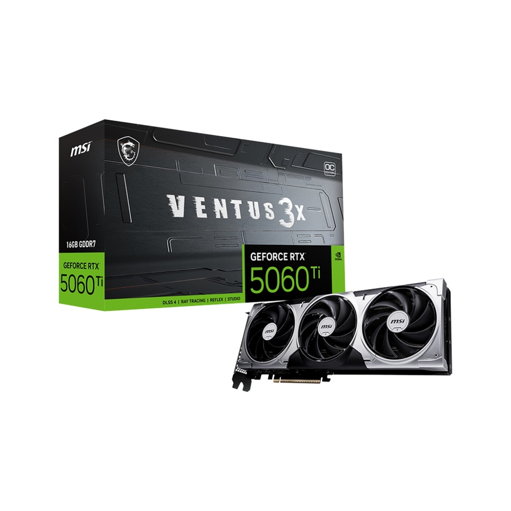 MSI Geforce RTX 5060Ti Ventus 3X OC Edition 8GB GDDR7 Graphic Card
