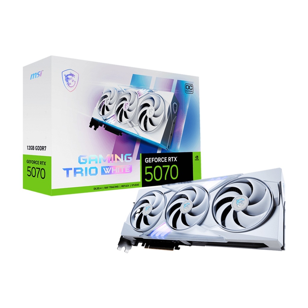 [NS028798] MSI Geforce RTX 5070 Gaming Trio OC Edition 12GB GDDR7 Graphic Card - White