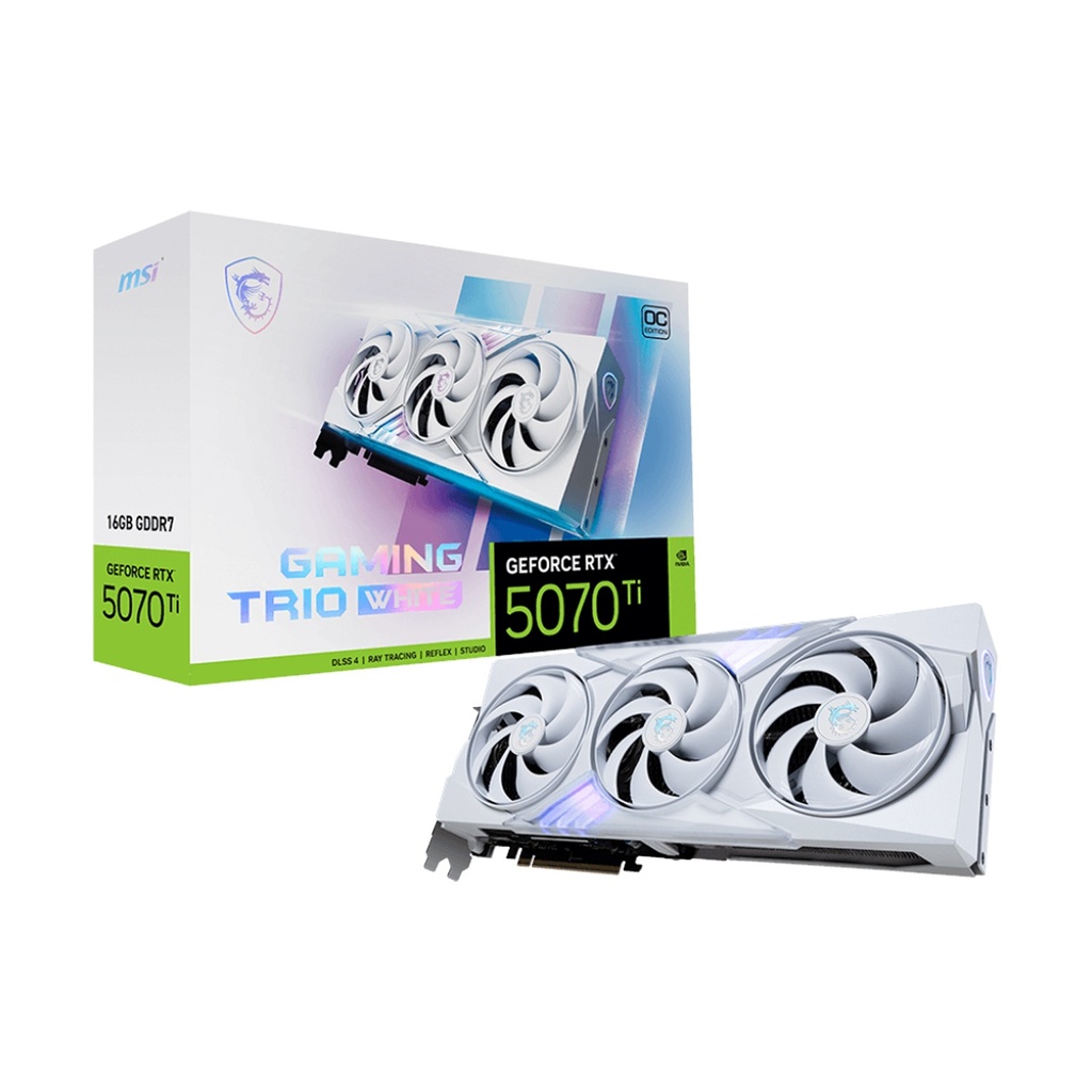 [NS031121] MSI Geforce RTX 5070Ti Gaming Trio OC Edition 16GB GDDR7 Graphic Card - White