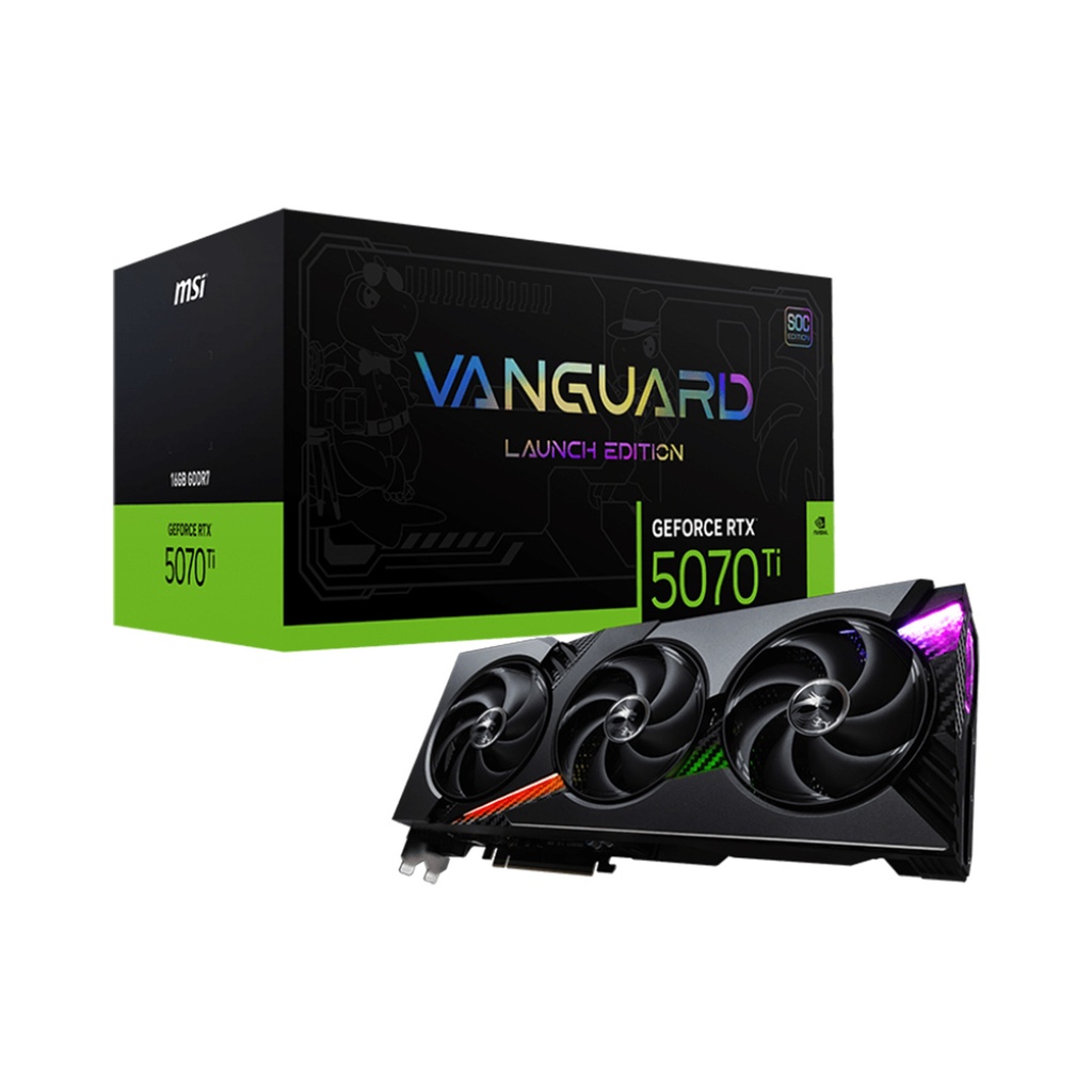 [NS028145] MSI Geforce RTX 5070Ti Vanguard Launch Edition SOC Edition 16GB GDDR7 Graphic Card