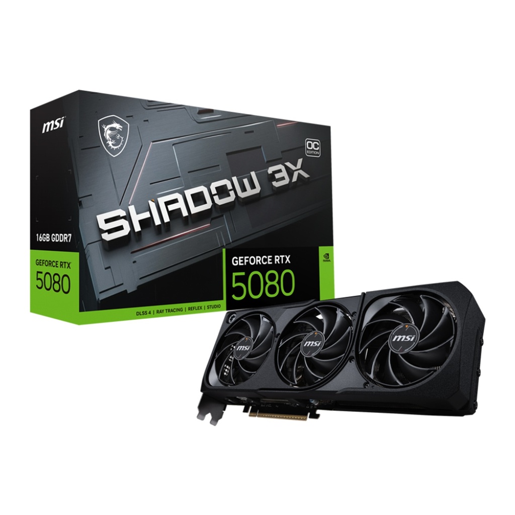 MSI Geforce RTX 5080 Shadow 3X OC Edition 16GB GDDR7 Graphic Card