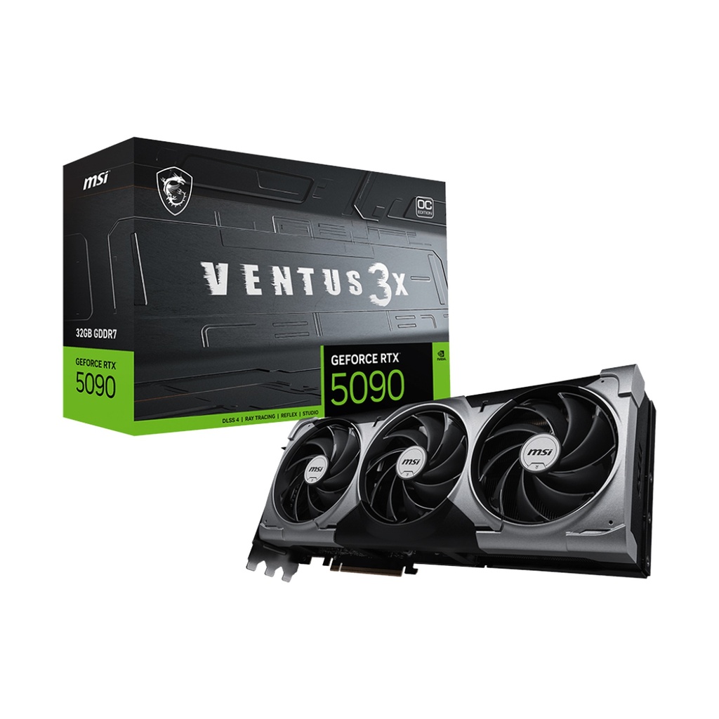 [NS029687] MSI Geforce RTX 5090 Ventus 3X OC Edition 32GB GDDR7 Graphic Card - Black