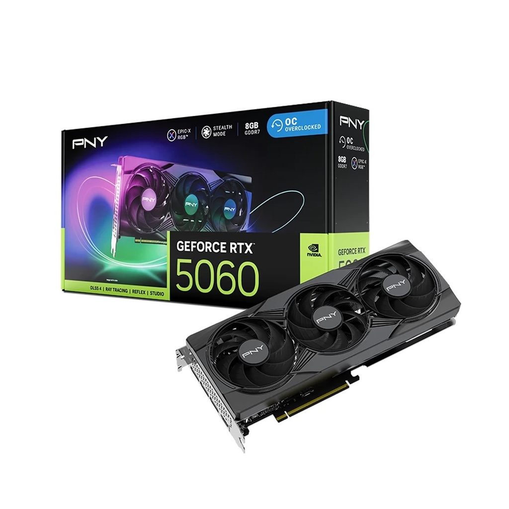 PNY GeForce RTX 5060 Stealth Mode OC 8GB GDDR7 Graphic Card