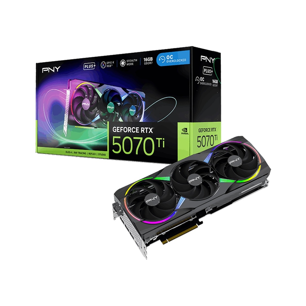 [NS029411] PNY GeForce RTX 5070Ti 16GB EPIC-X RGB™ OC PCIe 5.0 ARGB GDDR7 Graphic Card