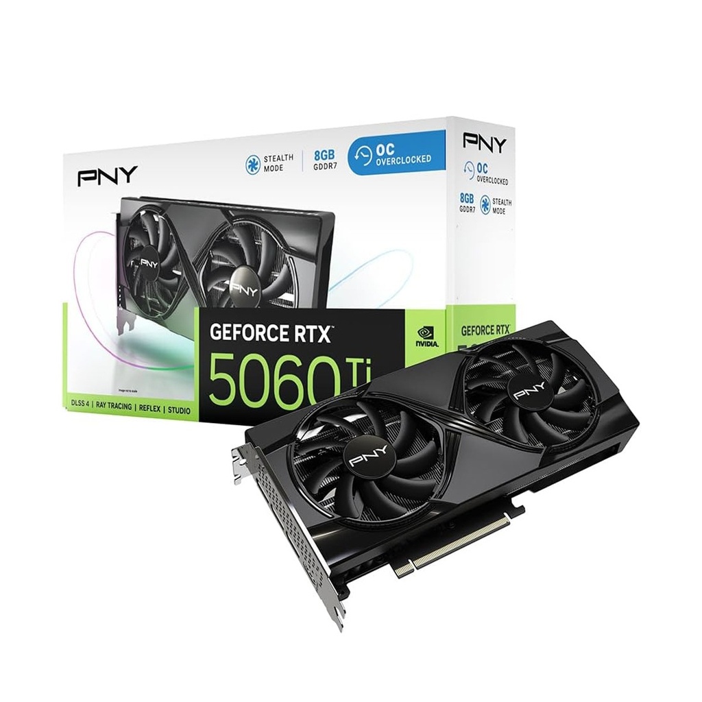 [NS030207] PNY Nvidia GeForce RTX 5060Ti 8GB Stealth Mode Dual Fan Graphics Card
