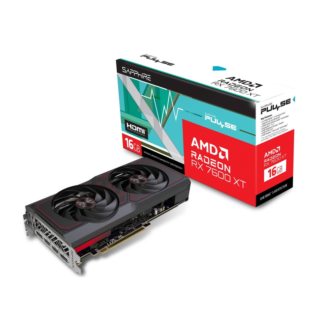 Sapphire 16GB PULSE AMD Radeon RX 7600 XT GAMING OC GDDR6 Graphic Card