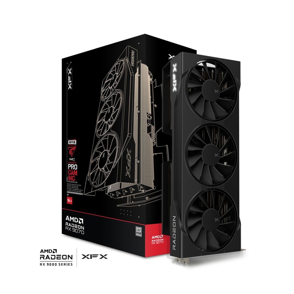 [NS029617] XFX Swift Class Pro Gaming AMD Radeon RX 9070 OC Edition 16GB Graphic Card - Black