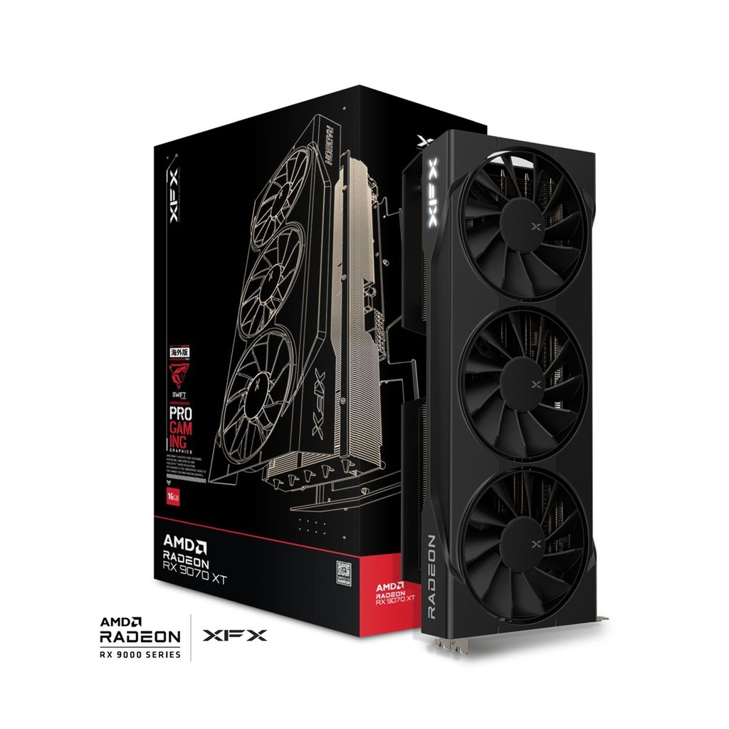 [NS029622] XFX Swift Class Pro Gaming AMD Radeon RX 9070 XT 16GB Graphic Card - Black