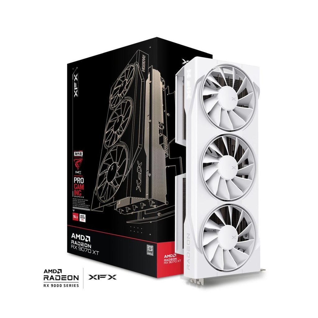[NS029623] XFX Swift Class Pro Gaming AMD Radeon RX 9070 XT 16GB Graphic Card - White