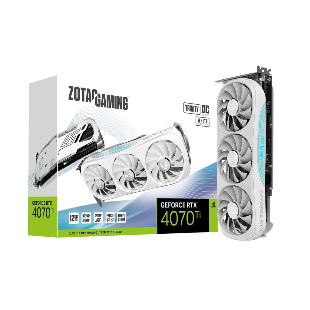 Zotac Gaming GeForce RTX 4070 Ti Trinity White OC Edition 12GB GDDR6X Graphics Card