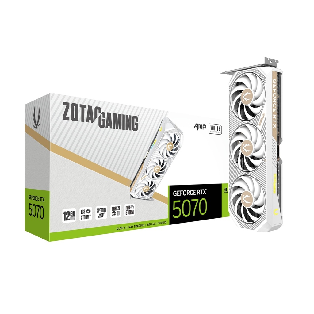 [NS029684] Zotac Geforce RTX 5070 12GB AMP GDDR7 Graphic Card - White Edition