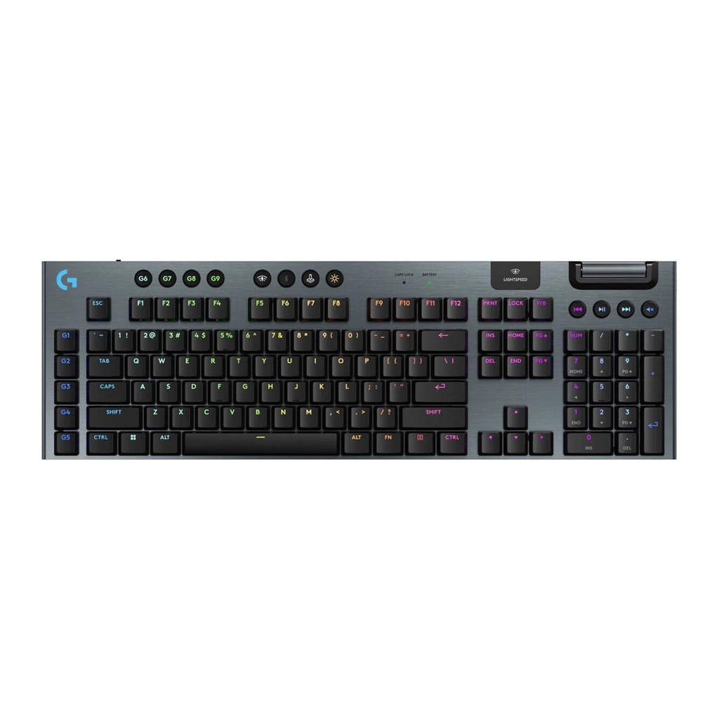 Logitech G915 X Lightspeed Low-Profile Wireless Gaming Keyboard Key Control, LightSync, Low-Profile Mechanical Switches - Black