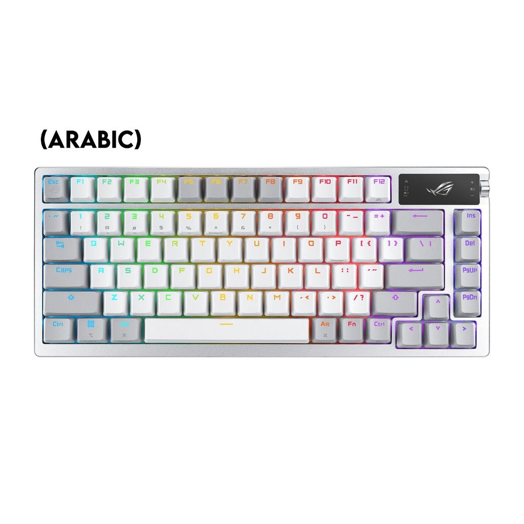 [NS014489] Asus M701 Rog Azoth 75% RGB Wireless Mechanical Gaming Keyboard NX Snow Switch Refined Linear (Arabic) - White