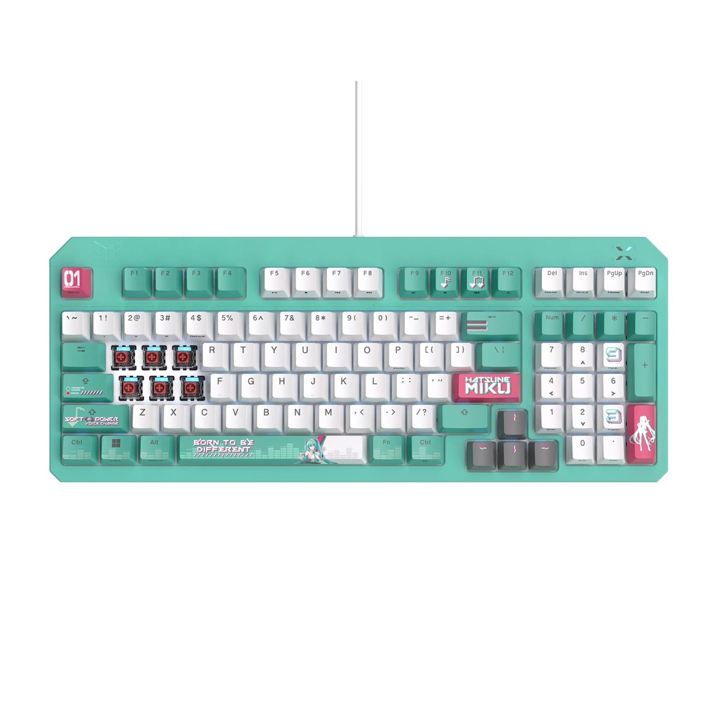 [NS030269] Asus Tuf Gaming X Hatsune Miku Edition K3 Gen II Wired Gaming Keyboard, Optical-Mechanical RGB Switches, IP57 WaterProof & Dust Resistance, Green