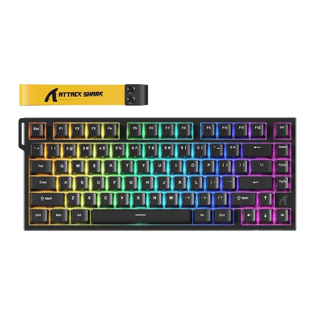 Attack Shark R82 HE Rapid Trigger 75% Wired 8KHz Magnetic Keyboard With 0.005mm RT - Black
