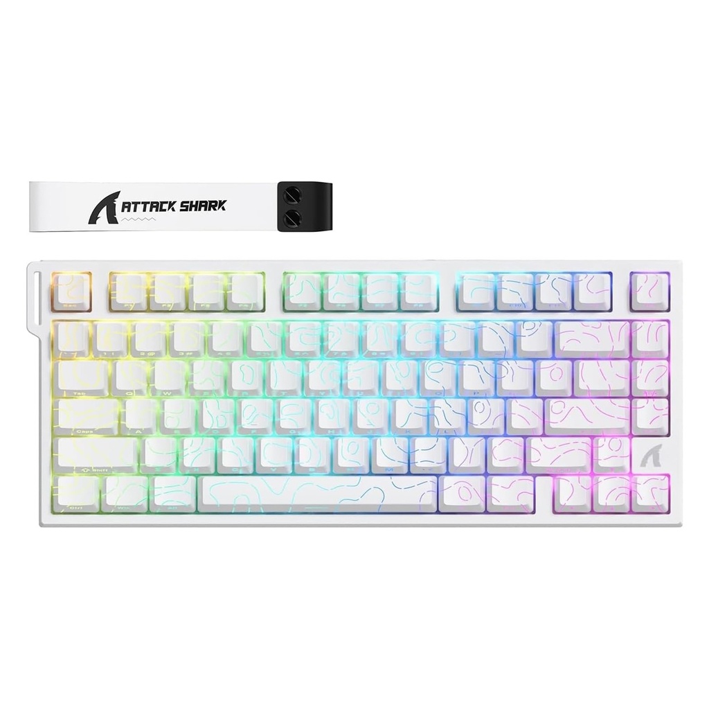 [NS031787] Attack Shark R82 HE Rapid Trigger 75% Wired 8KHz Magnetic Keyboard With 0.005mm RT-White