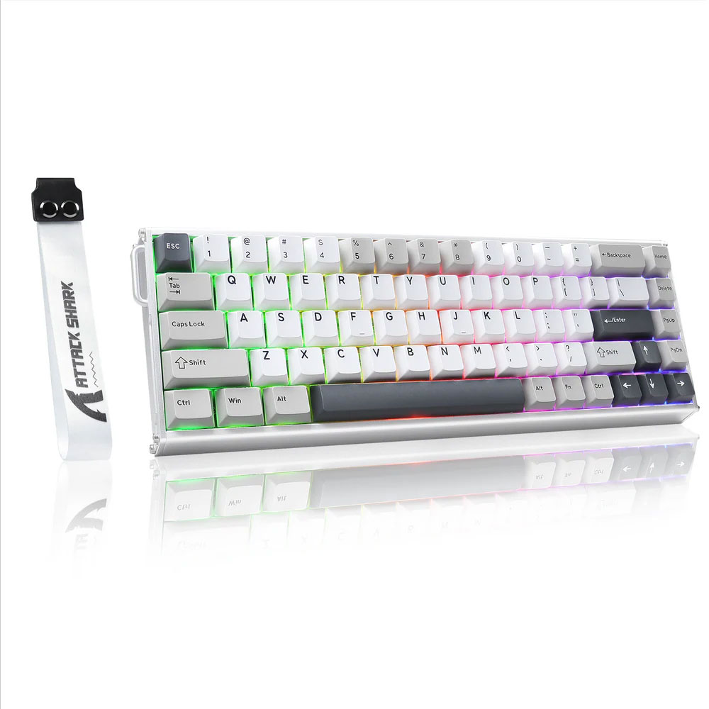 ATTACK SHARK X68MAX HE 60% Wired 8KHz, 0.005mm Rapid Trigger Aluminum Keyboard Magnetic Switch - Star White