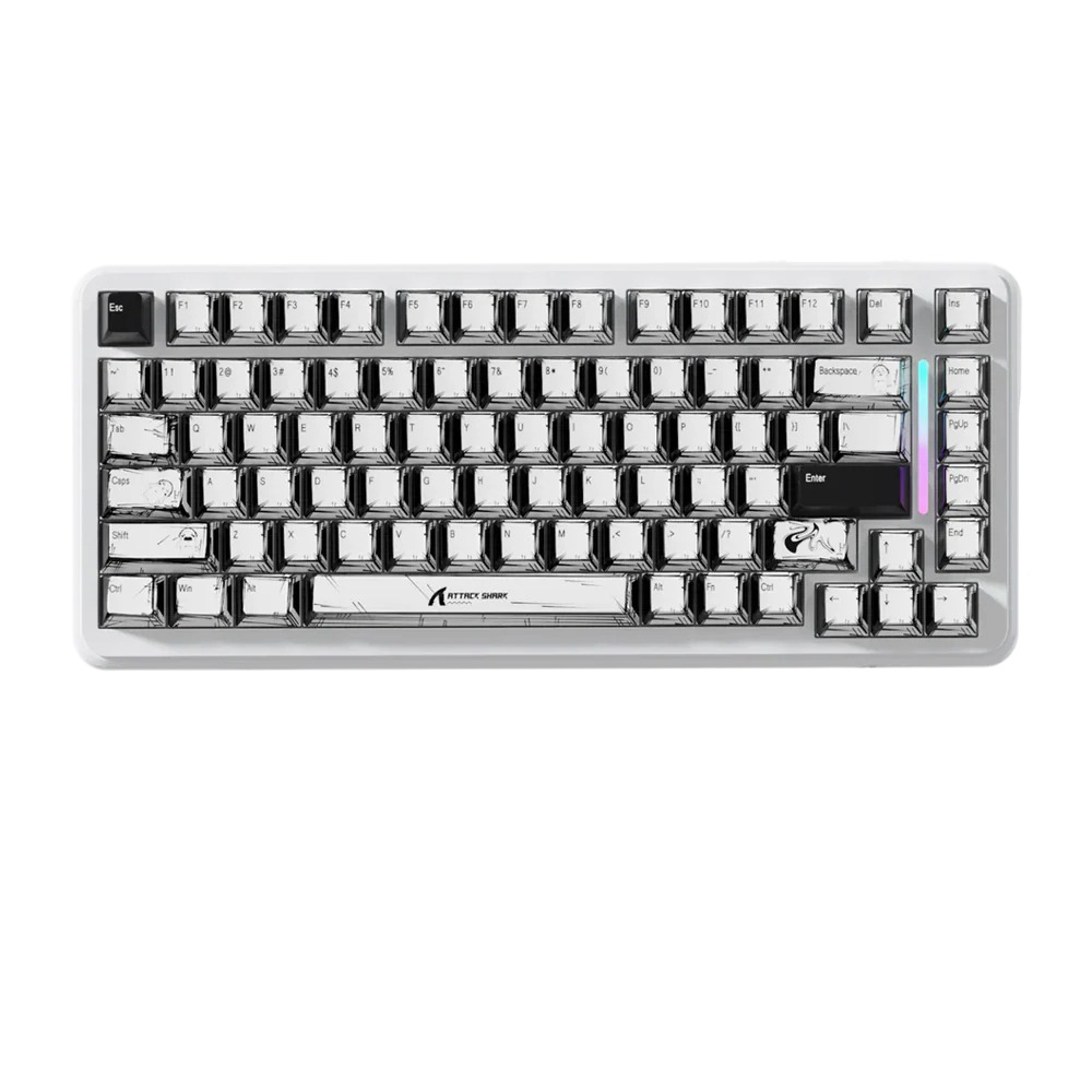ATTACK SHARK X82PRO HE 75%, 8KHz, 0.01mm RT Wireless Tri-Mode Gaming Keyboard Magnetic Switch - Cartoon keycaps (Comic)