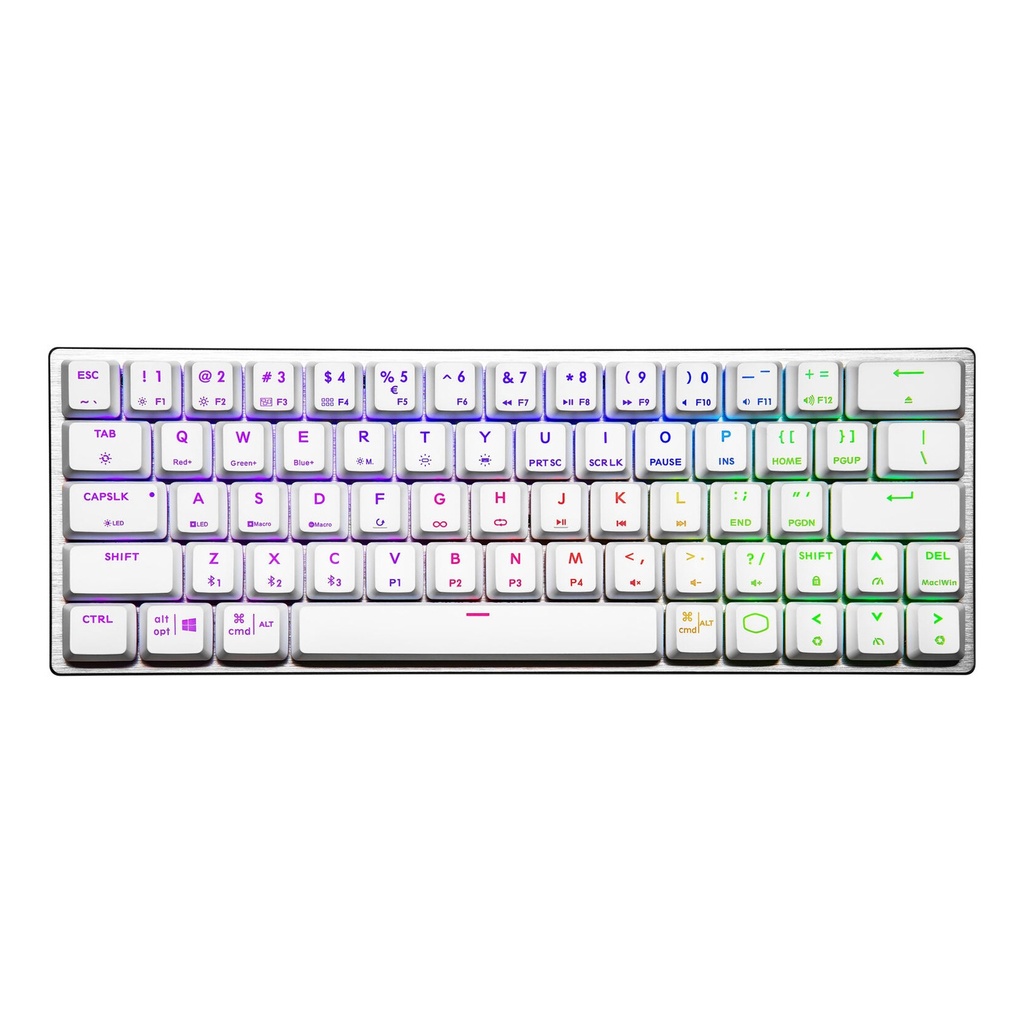 Cooler Master SK622 Wireless/Bluetooth 60% RGB Mechanical Keyboard With Low Profile Clicky Blue Switch - White