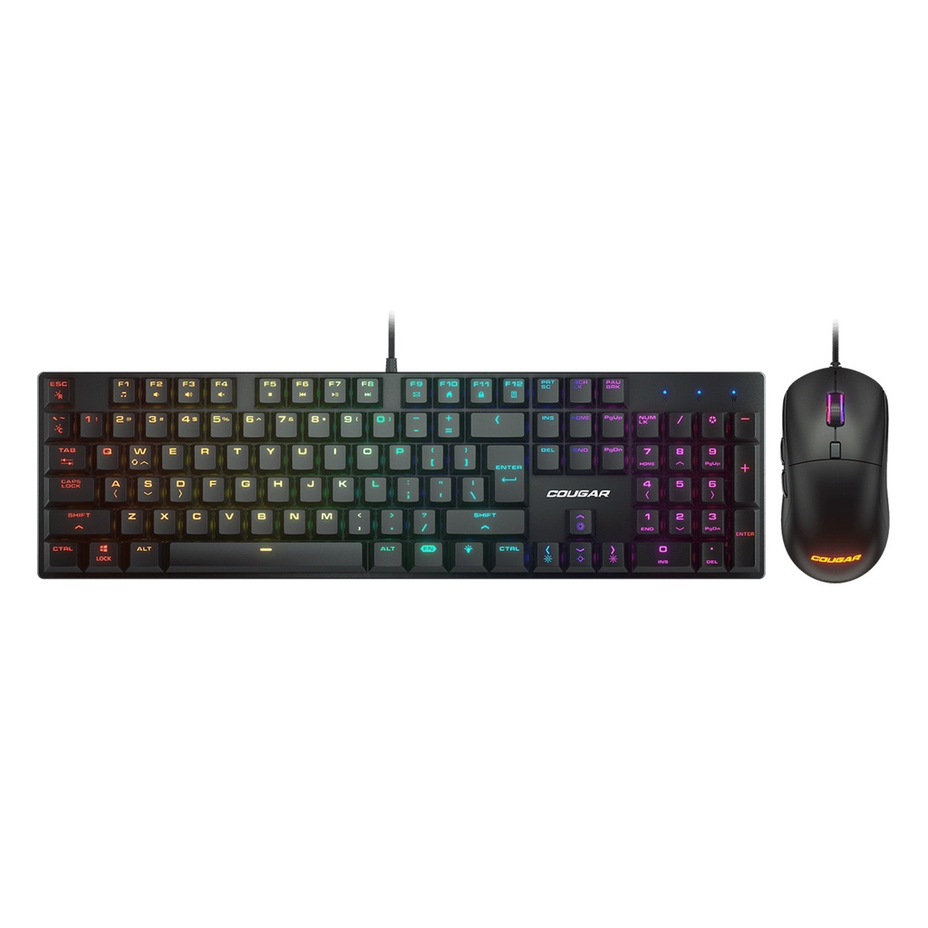 Cougar COMBAT Desktop Gaming Mechanical RGB Keyboard & Gaming RGB Mouse Combo - Black