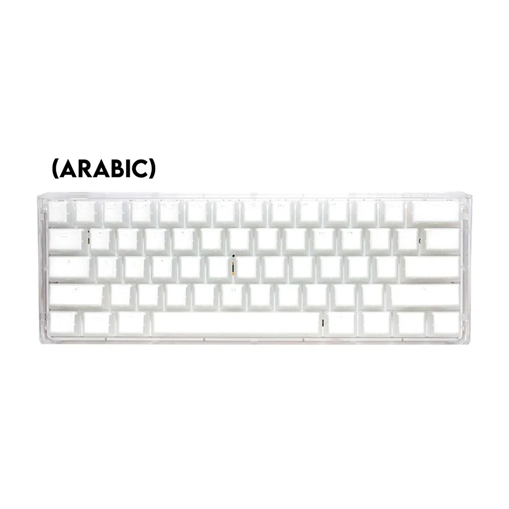 Ducky One 3 Mini Hot-Swap RGB Mechanical Gaming Keyboard Cherry MX Blue Switch, English & Arabic - Aura White