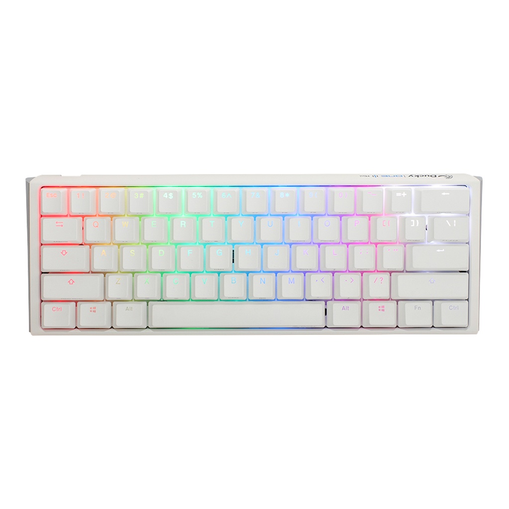 [NS012001] Ducky One 3 Mini Hot-Swap RGB Mechanical Gaming Keyboard MX Cherry Red Switch - Aura White