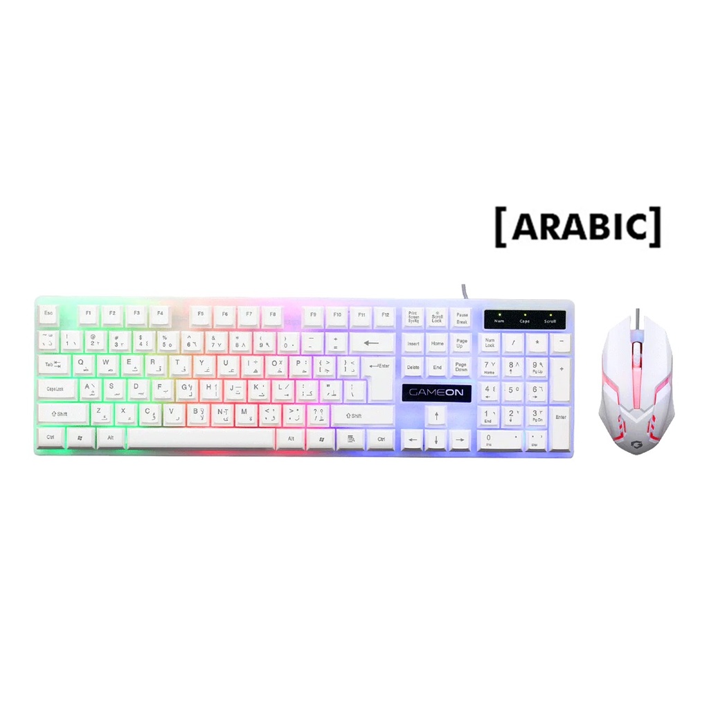 [NS032968] GameOn Dominion Series RGB Gaming Combo Keyboard and Mouse - White