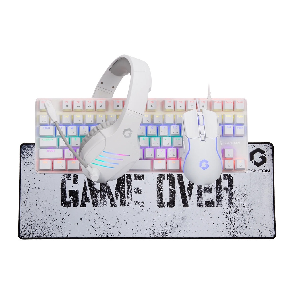[NS015618] Gameon Viper XA All-In-One Bundle Wired Gaming Keyboard, Headset, Mouse & Mousepad - White