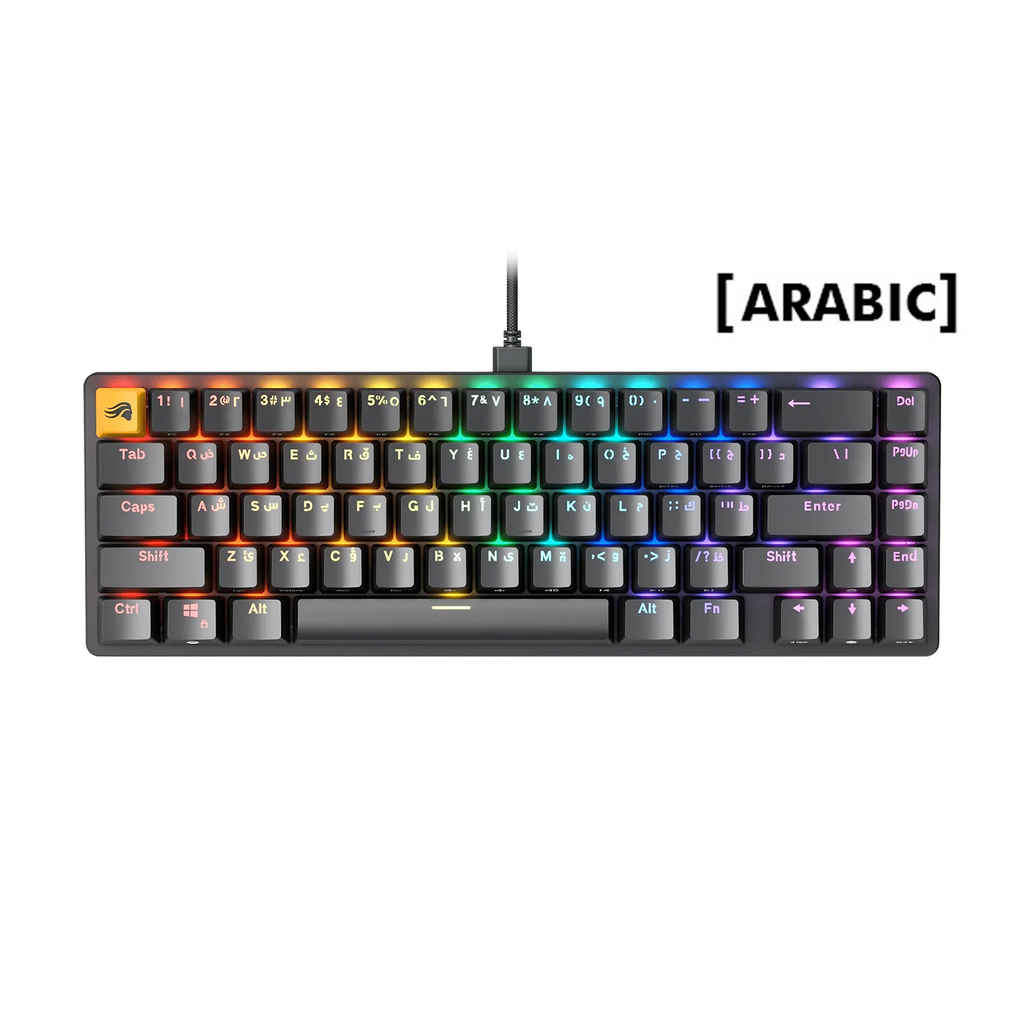 Glorious GMMK2 Compact 65% Modular Mechanical Gaming Keyboard (Arabic) Pre-Built Edition - Black