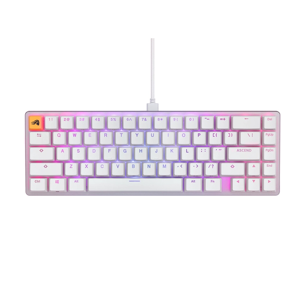 Glorious GMMK2 Compact 65% Modular Mechanical Gaming Keyboard Pre-Built Edition - White